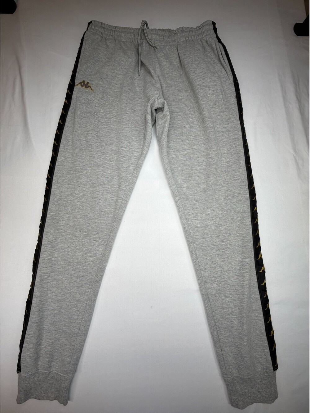 Kappa Women's Jogger Pants Drawstring Fleece Elastic Waist Logo Size XL Gray